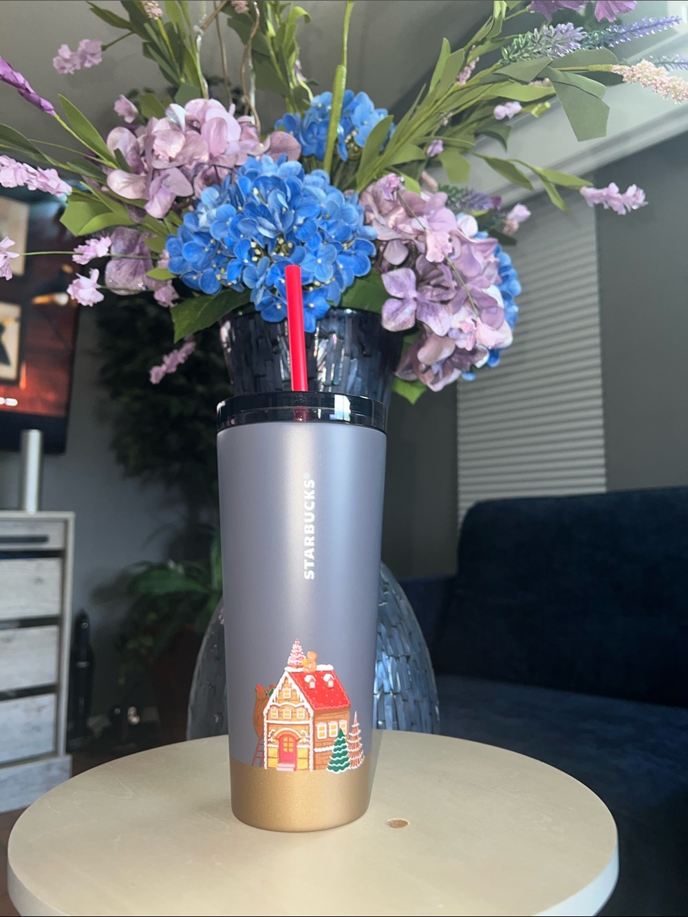 🎄Starbucks Holiday Gingerbread House Tumbler Gray Stainless Steel Christmas🎄